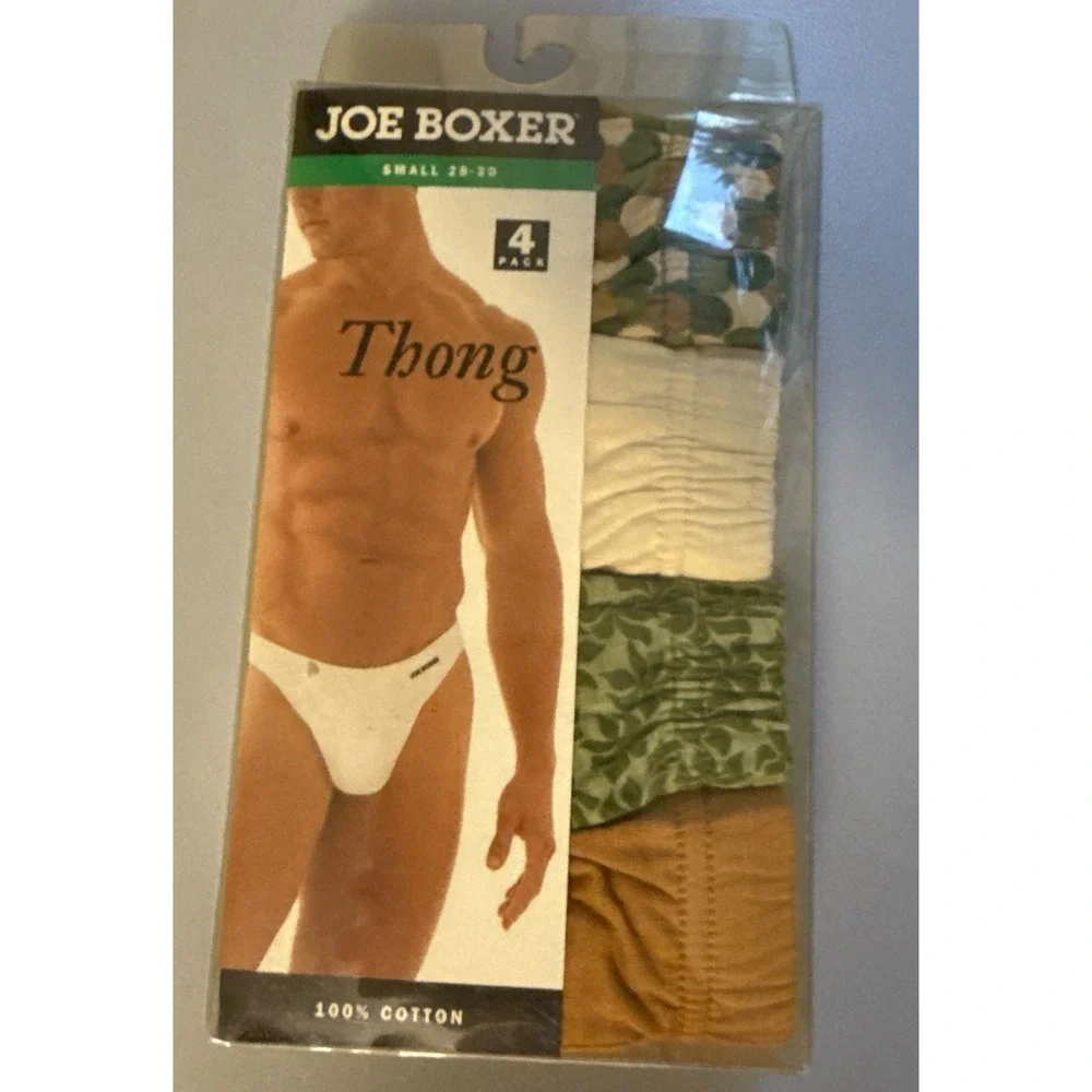 2 packs NEW  Vintage Joe Boxer Men's 4 Pk Thong Briefs Underwear Size Small RARE